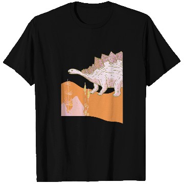Discover Pink and Orange Prehistoric Jurassic Dinosaur Illustration T-Shirts