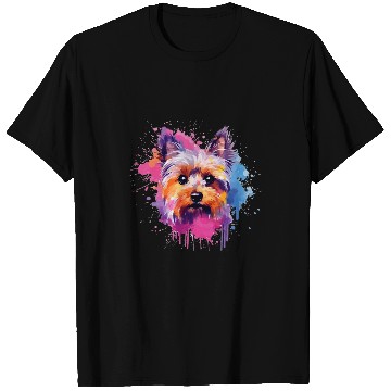 Discover Splash Art Yorkshire Terrier Dog Colorful T-Shirts