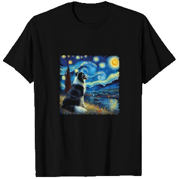 Discover Stellar Canine Dreamscape Border Collie Starry Night 3 T-Shirts