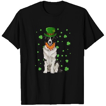 Discover St Patricks Day Border Collie Dog Shamrock Gift T-Shirts