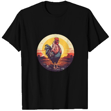 Discover Retro vintages Chicken Sunset Poultry Farmer Funny Chicken T-Shirts