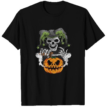 Discover Pumpkin Jack O Lantern Skull Halloween Clown Skeleton T-Shirts