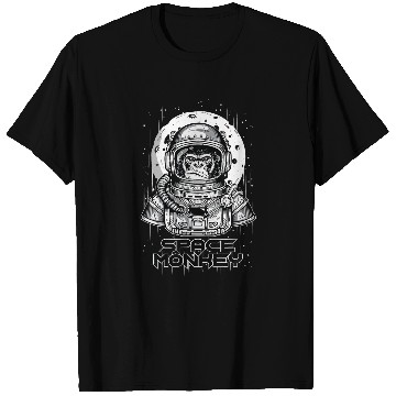 Discover Monkey In Space Moon Mars Astronaut Cosmic Galaxy T-Shirts