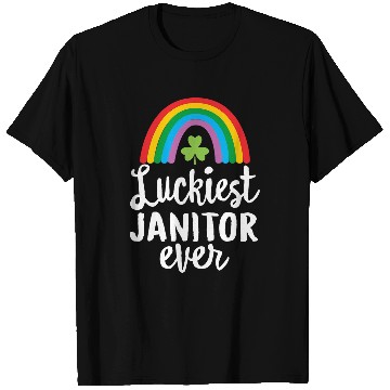 Discover Luckiest Janitor Ever St Patrick Day Shamrocks T-Shirts