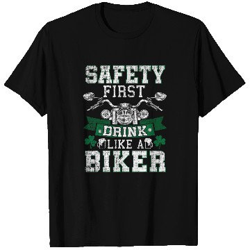 Discover Motorcycle Distressed Safety First Drink Like A Biker T-Shirts
