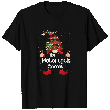 Discover Motorcycle Gnome buffalo plaids Christmas Tree Light T T-Shirts