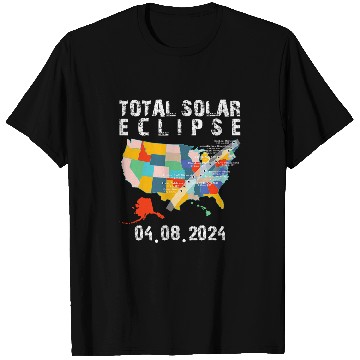 Discover Total Solar Eclipse 2024 Map North America Astronomy T-Shirts