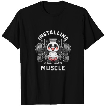 Discover installing muscle panda Please Wait Panda Weight Lifting T-Shirts