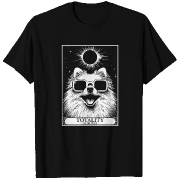 Discover Solar Eclipse 2024 Totality Tarot Card Pomeranian Dog T-Shirts