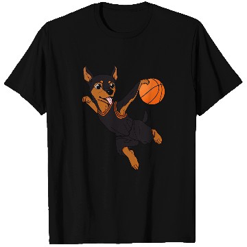 Discover Miniature Pinscher Basketball Funny Dog Athletic T-Shirts