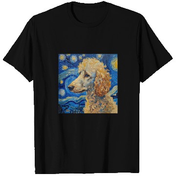 Discover Poodle Dog Van Gogh Style Starry Night 2 T-Shirts