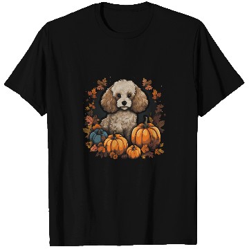 Discover Poodle Dog Pumpkin Thanksgiving Fall Halloween T-Shirts