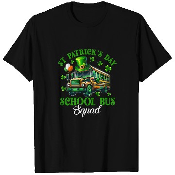 Discover St Patricks Day School Bus Squad Clovers School Bus Driver T-Shirts