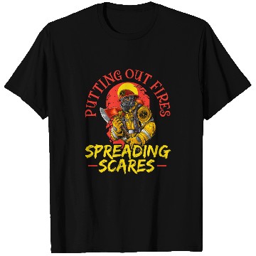 Discover Putting Out Fires Spreading Scares Scary Firefighter T-Shirts