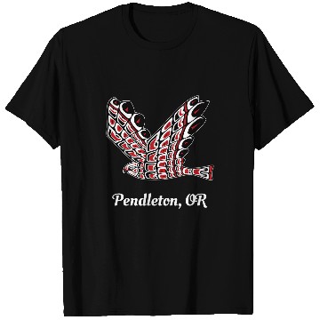 Discover Pendleton OR Red Tail Hawk Native American Bird Watching T-Shirts