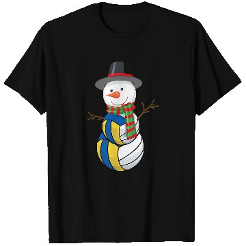 Discover Volleyball Snowman Funny Winter Volleyball Player T-Shirts