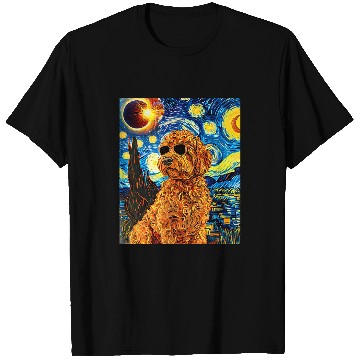 Discover Total Solar Eclipse Goldendoodle Dog 1 T-Shirts
