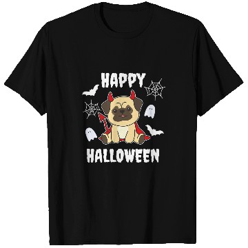 Discover Pug Happy Halloween Devil Costume Dogs T-Shirts