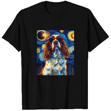 Discover Total Solar Eclipse English Springer Spaniel Dog T-Shirts