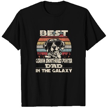 Discover Mens bests German Shorthaired Pointer Dad In The Galaxy Vintage T-Shirts