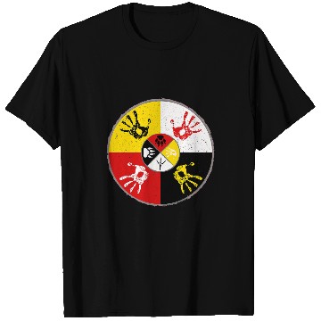 Discover Native Americans medicines Wheel MMIW Hand T-Shirts