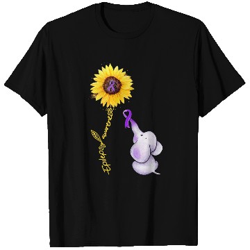 Discover purple ribbon elephant sunflower epilepsy awareness T-Shirts