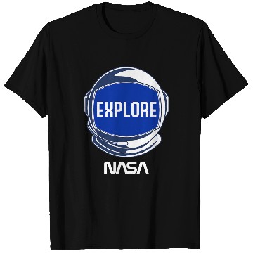 Discover NASA Explore The Unknown Space Walk Astronaut Helmet Poster T-Shirts