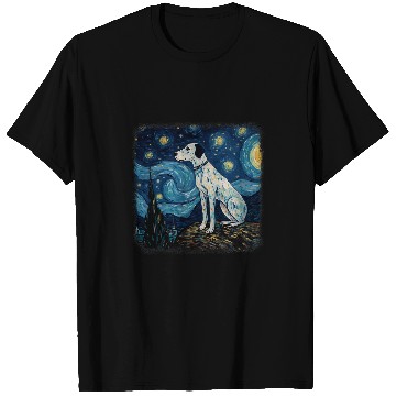 Discover Van gogh Dalmatian in starry night T-Shirts