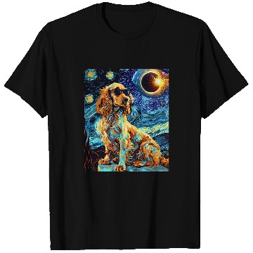 Discover Total Solar Eclipse Welsh Springer Spaniel Dog T-Shirts