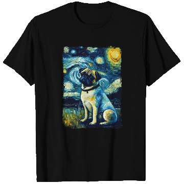 Discover Pug Starry Night T-Shirts