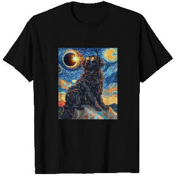 Discover Total Solar Eclipse Landseer Newfoundland Dog 1 T-Shirts