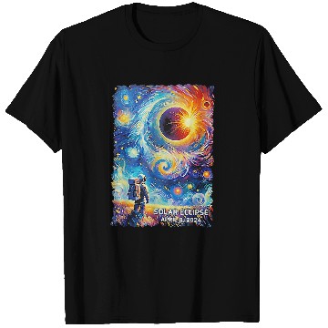 Discover View Totality April 8 2024 Astronomy Astronaut Solar Eclipse T-Shirts