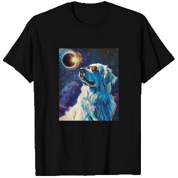 Discover Total Solar Eclipse Great Pyrenees Dog T-Shirts