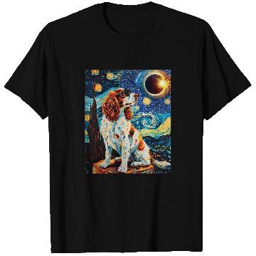 Discover Total Solar Eclipse Welsh Springer Spaniel Dog 4 T-Shirts