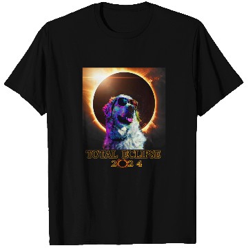 Discover Total Eclipse 4 08 24 Great Pyrenees Dog With Glasses T-Shirts