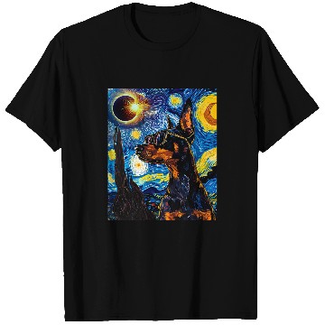 Discover Total Solar Eclipse Doberman Dog T-Shirts