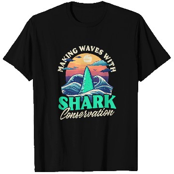Discover Waves Shark Conservation Design Biologist Shark Lover T-Shirts