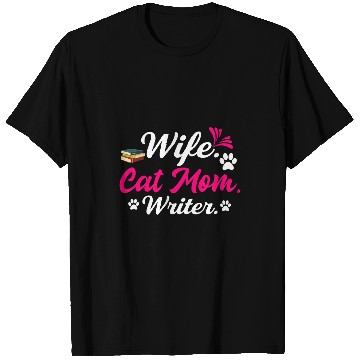 Discover Wife Cat Mom Writer Author Book Writing 2 T-Shirts