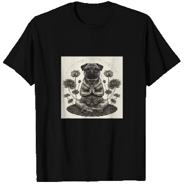 Discover Pug in Lotus Position Mantra Meditation T-Shirts