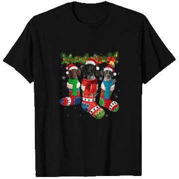 Discover Three German Shorthaired Pointers In Christmas Socks T-Shirts
