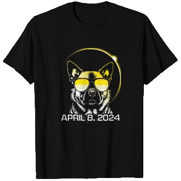 Discover Total Solar Sun Eclipse Glasses Dog 2024 German Shepherd T-Shirts