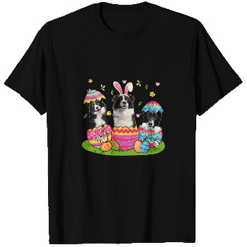 Discover Three Bunny Border Collie Inside Easter Egg Happy Easter T-Shirts