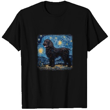 Discover Van gogh Newfoundland in starry night 1 T-Shirts