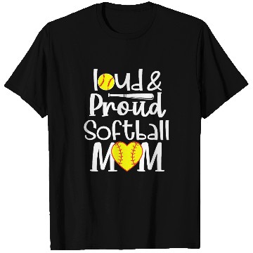 Discover Funny Quote Loud Proud Bleached Softball Mom T-Shirts