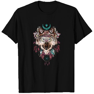 Discover wolfs Native American Indian vintages Dream Catcher T-Shirts