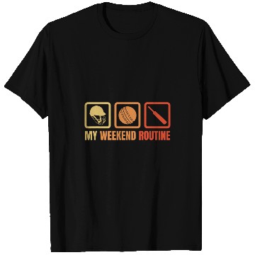 Discover My Weekend Routine Batsman BatandBall Game T-Shirts
