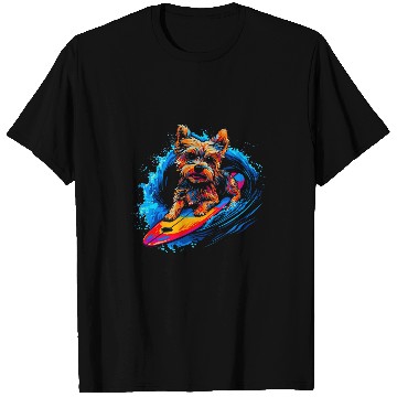 Discover Yorkie Dog Yorkshire Terrier Surfing T-Shirts