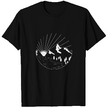 Discover Womens Camping Hiking Mountain Sunrise Nature T-Shirts