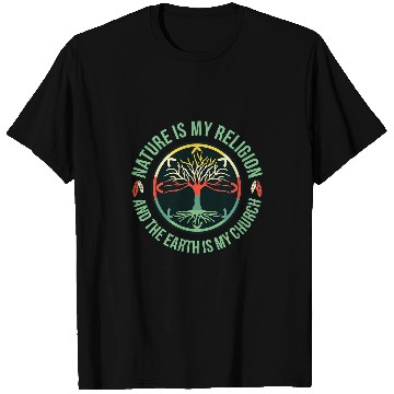 Discover Nature Is Religion Native American Day Pride Support Graphic T-Shirts