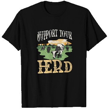 Discover Support Your Herd Dairy Farmer Farm Animals Cattle Farming T-Shirts